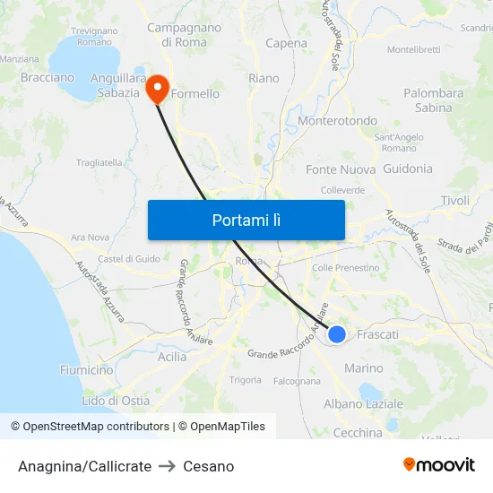 Anagnina/Callicrate to Cesano map