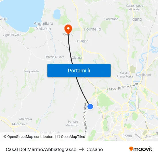 Casal Del Marmo/Abbiategrasso to Cesano map