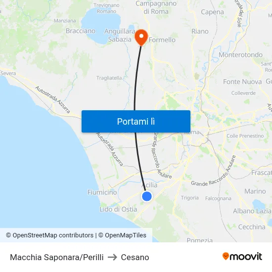 Macchia Saponara/Perilli to Cesano map