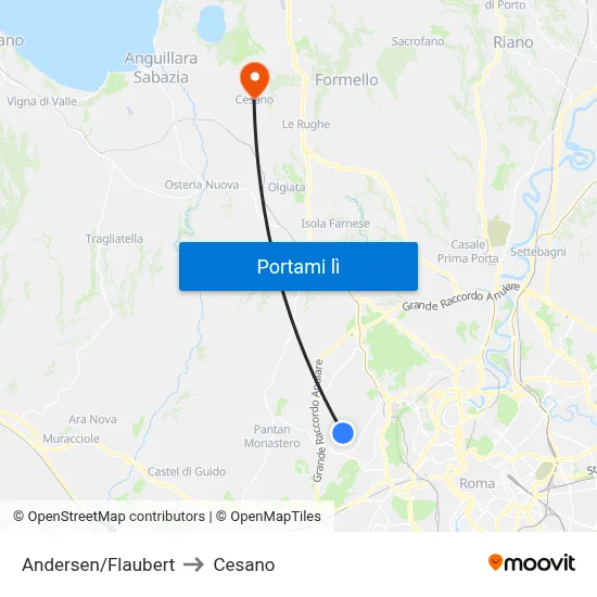 Andersen/Flaubert to Cesano map