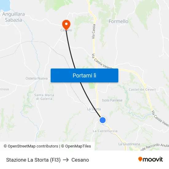 Stazione La Storta (Fl3) to Cesano map