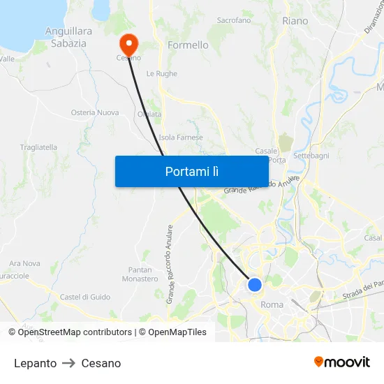 Lepanto to Cesano map