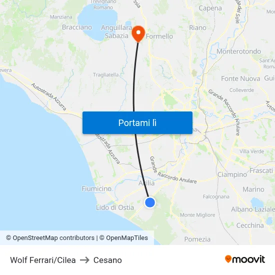 Wolf Ferrari/Cilea to Cesano map