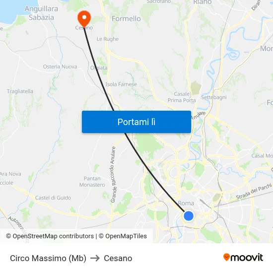 Circo Massimo (Mb) to Cesano map
