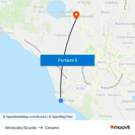 Idroscalo/Scuole to Cesano map