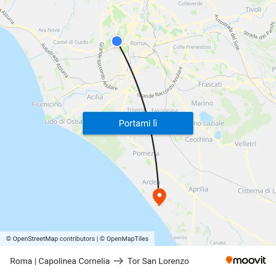 Roma | Capolinea Cornelia to Tor San Lorenzo map