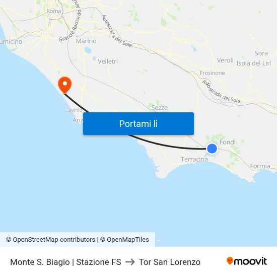 Monte S. Biagio | Stazione FS to Tor San Lorenzo map