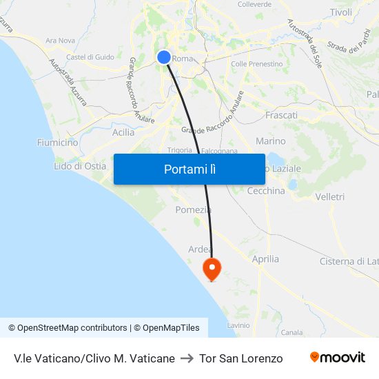 V.le Vaticano/Clivo M. Vaticane to Tor San Lorenzo map