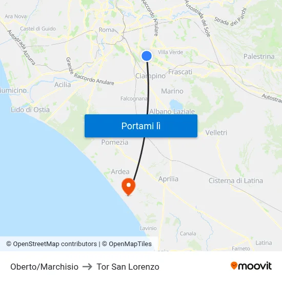 Oberto/Marchisio to Tor San Lorenzo map