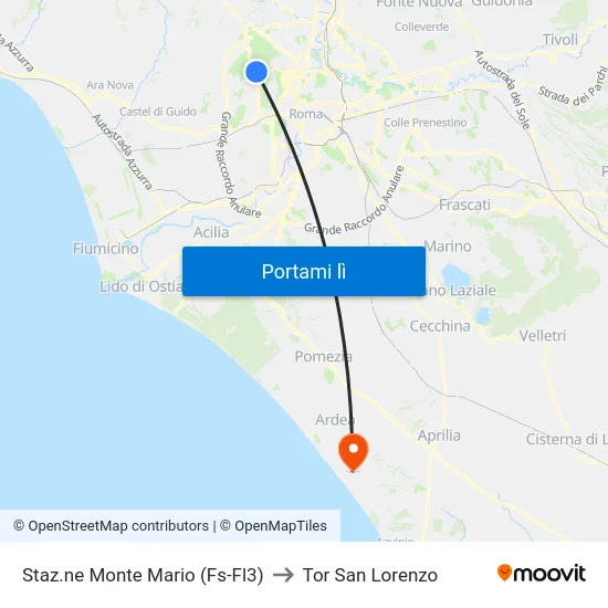 Staz.ne Monte Mario (Fs-Fl3) to Tor San Lorenzo map