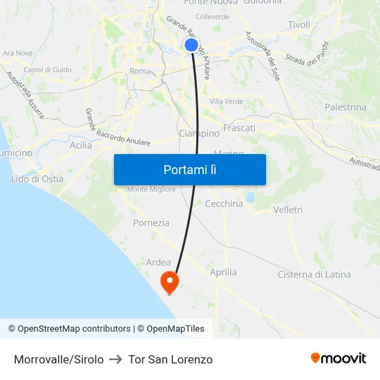 Morrovalle/Sirolo to Tor San Lorenzo map