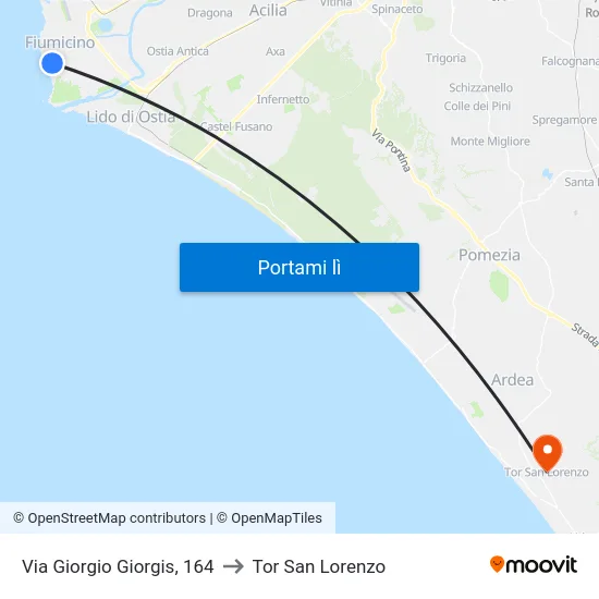 Via Giorgio Giorgis, 164 to Tor San Lorenzo map