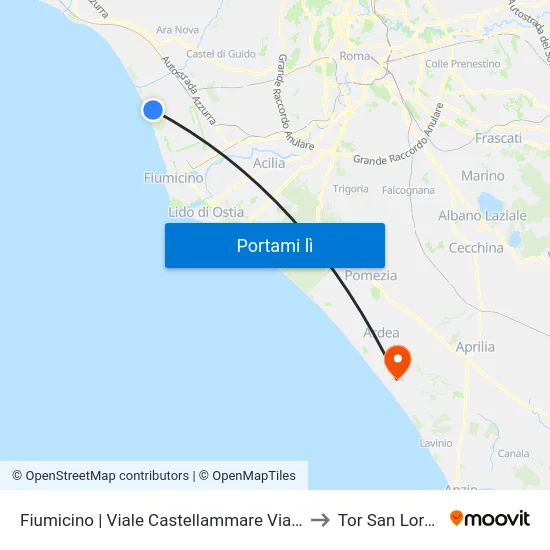 Fiumicino | Viale Castellammare Via Viserba to Tor San Lorenzo map