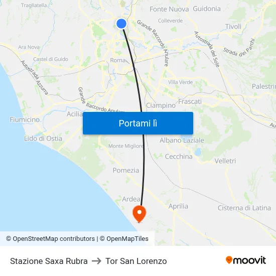 Stazione Saxa Rubra to Tor San Lorenzo map