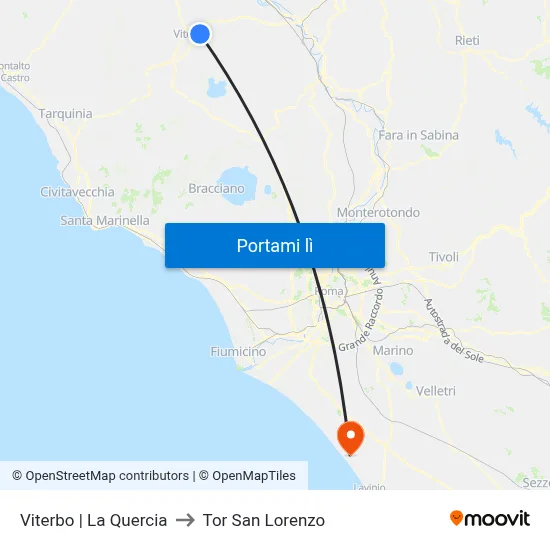 Viterbo | La Quercia to Tor San Lorenzo map