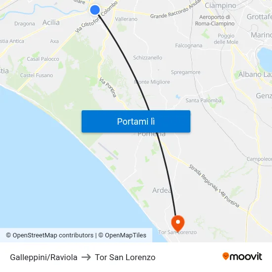 Galleppini/Raviola to Tor San Lorenzo map