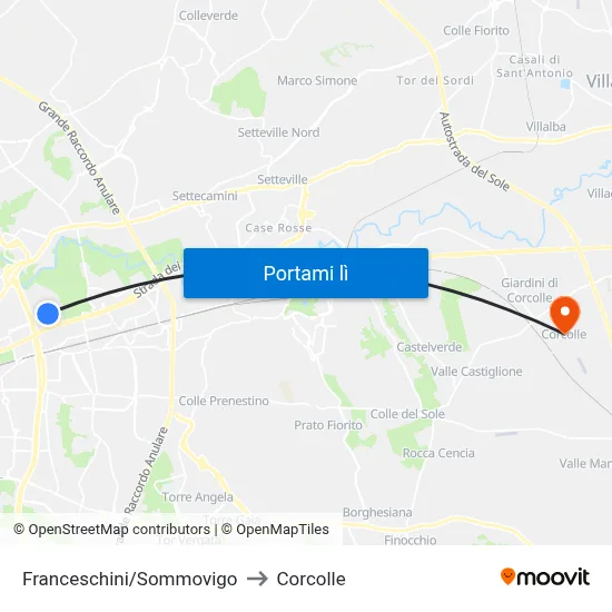 Franceschini/Sommovigo to Corcolle map