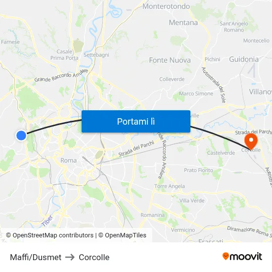Maffi/Dusmet to Corcolle map