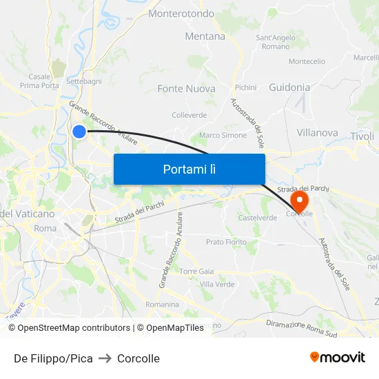 De Filippo/Pica to Corcolle map