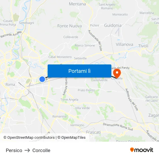 Persico to Corcolle map