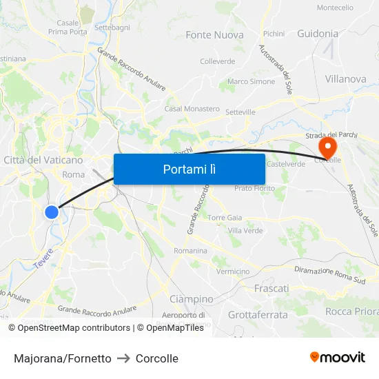 Majorana/Fornetto to Corcolle map