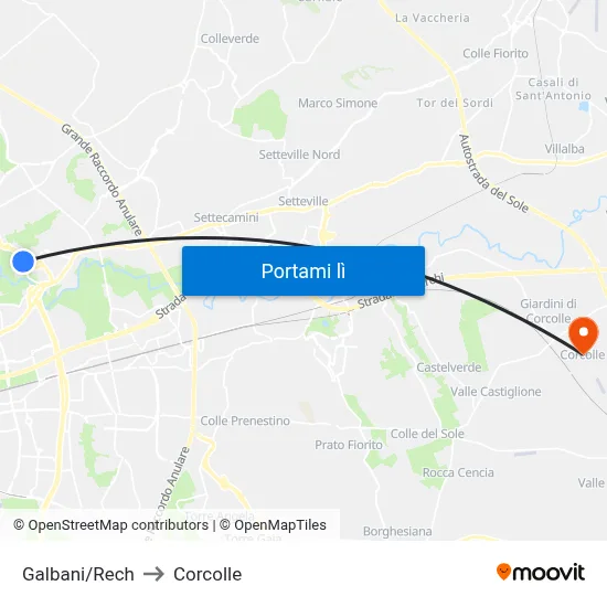 Galbani/Rech to Corcolle map