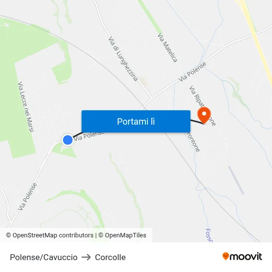 Polense/Cavuccio to Corcolle map