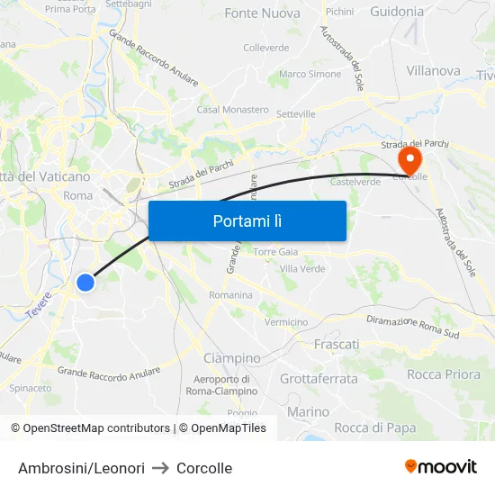 Ambrosini/Leonori to Corcolle map