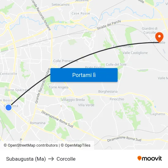 Subaugusta (Ma) to Corcolle map
