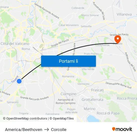 America/Beethoven to Corcolle map
