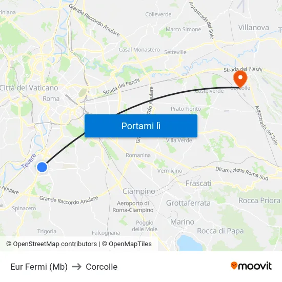 Eur Fermi (Mb) to Corcolle map