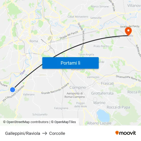 Galleppini/Raviola to Corcolle map