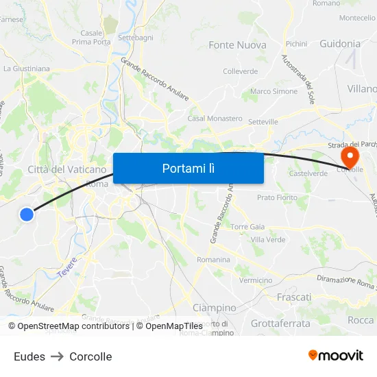 Eudes to Corcolle map