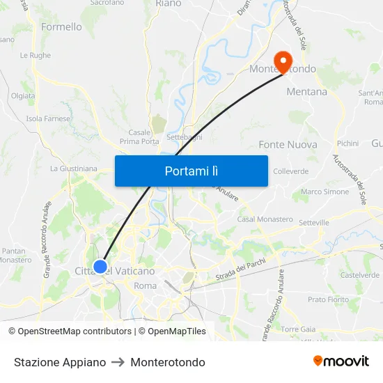 Stazione Appiano to Monterotondo map