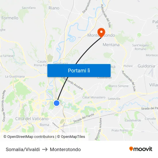 Somalia/Vivaldi to Monterotondo map