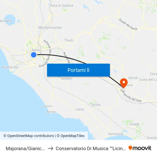 Majorana/Gianicolense to Conservatorio Di Musica "Licinio Refice" map