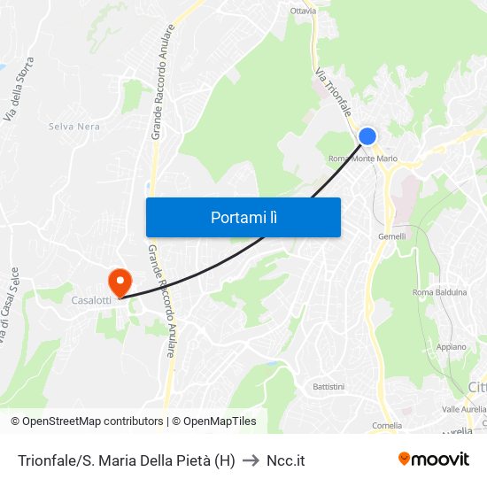 Trionfale/S. Maria Della Pietà (H) to Ncc.it map