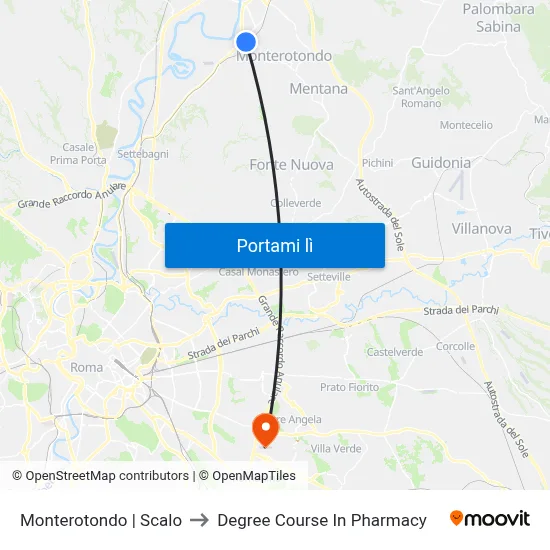 Monterotondo | Scalo to Degree Course In Pharmacy map
