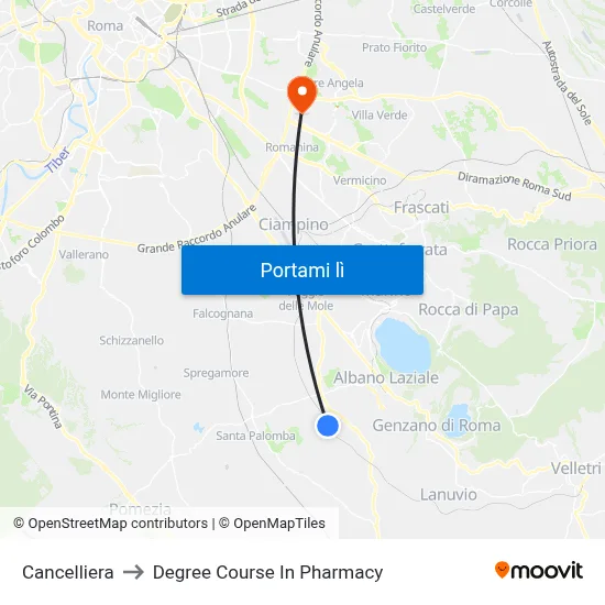 Cancelliera to Degree Course In Pharmacy map