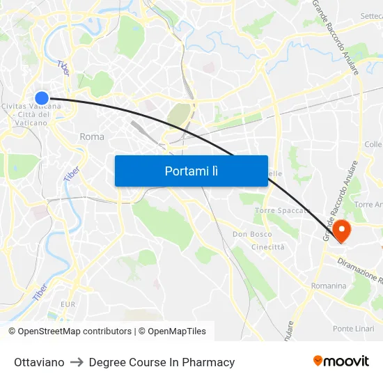 Ottaviano to Degree Course In Pharmacy map