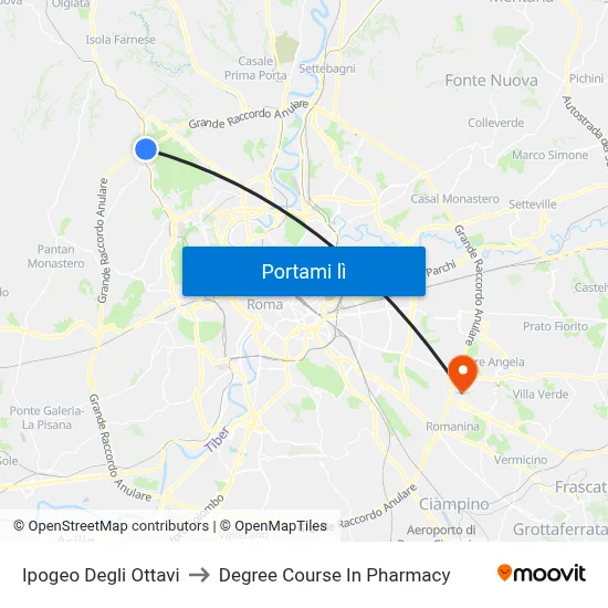 Ipogeo Degli Ottavi to Degree Course In Pharmacy map