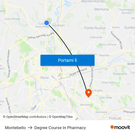 Montebello to Degree Course In Pharmacy map