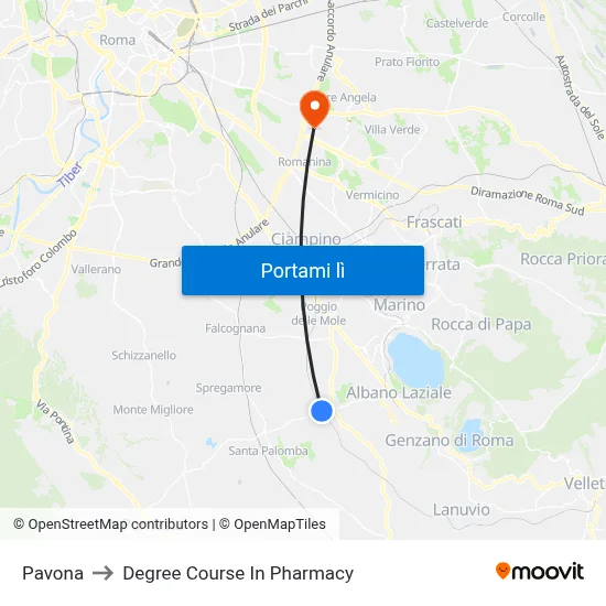 Pavona to Degree Course In Pharmacy map