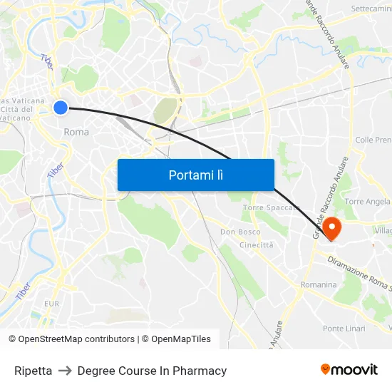 Ripetta to Degree Course In Pharmacy map