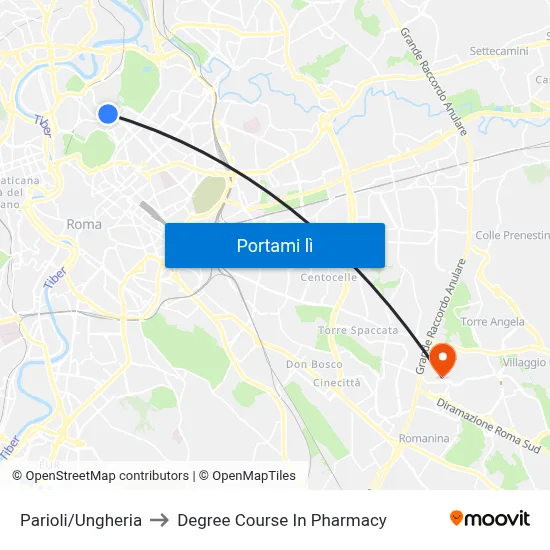 Parioli/Ungheria to Degree Course In Pharmacy map