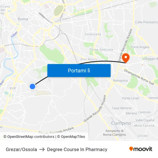 Grezar/Ossola to Degree Course In Pharmacy map