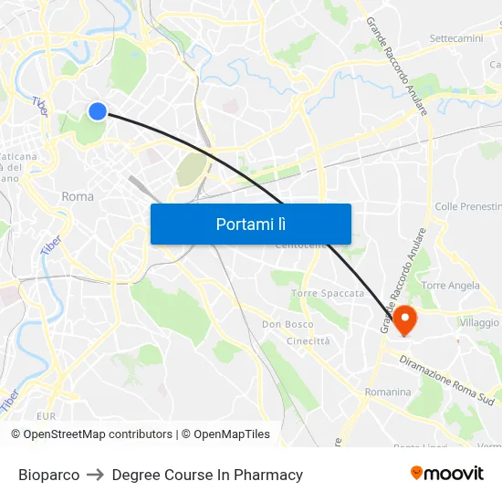 Bioparco to Degree Course In Pharmacy map