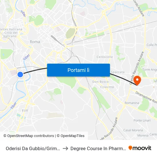 Oderisi Da Gubbio/Grimaldi to Degree Course In Pharmacy map