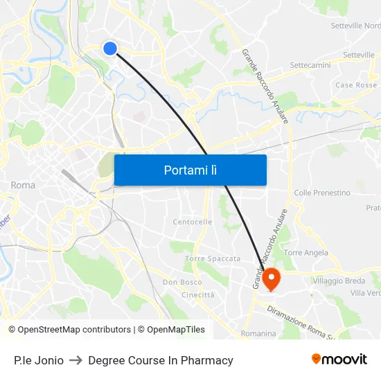 P.le Jonio to Degree Course In Pharmacy map