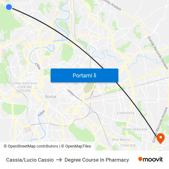 Cassia/Lucio Cassio to Degree Course In Pharmacy map
